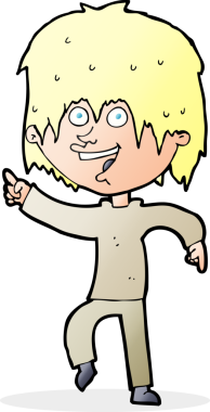 Bir insan tarafından çizilmiş mutlu çocuk çizgi filmi.