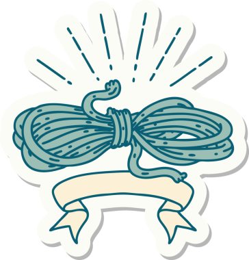 Bir insan tarafından çizilmiş dövme stili bir ip.