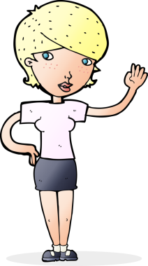 Bir insan tarafından çizilmiş karikatür kadın.