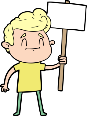 Bir insan tarafından çizilmiş mutlu çizgi film adamı.