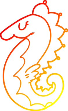 Bir insan tarafından çizilmiş karikatür deniz atı çizimi.