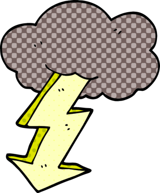 Bir insan tarafından çizilmiş karalama yıldırımı.