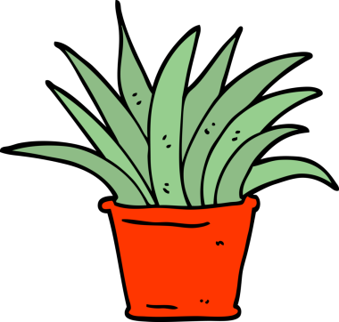 Bir insan tarafından çizilmiş el çizimi karikatür ev bitkisi.