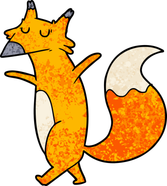 bir insan tarafından çizilmiş tilki çizgi filmi