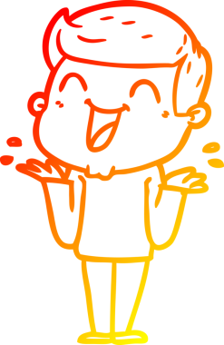 Bir insan tarafından çizilmiş gülen çizgi film karakterinin sıcak çizgi çizimi