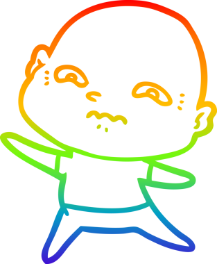 gökkuşağı gradyanı çizimi bir insan tarafından çizilmiş gergin bir adamın çizimi