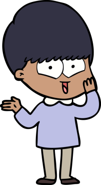 Bir insan tarafından çizilmiş mutlu çocuk çizgi filmi.