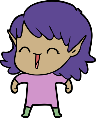 Bir insan tarafından çizilmiş bir elf kızı.