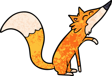 bir insan tarafından çizilmiş tilki çizgi filmi