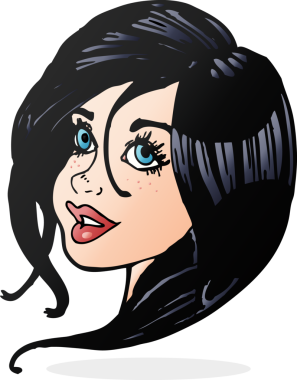 Bir insan tarafından çizilmiş güzel kadın yüzü.