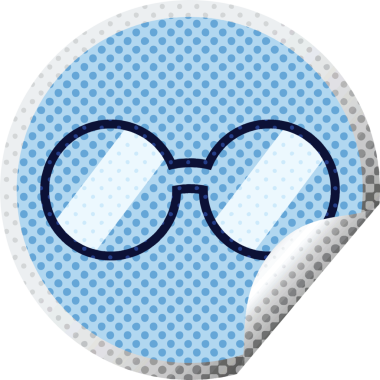 Bir insan tarafından çizilmiş grafik vektör illüstrasyon dairesel etiketi