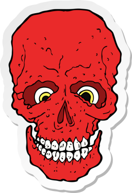 Bir insan tarafından çizilmiş ürkütücü bir karikatür çıkartması.