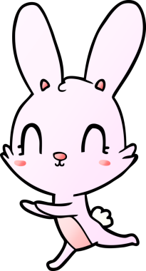 Bir insan tarafından çizilmiş şirin çizgi film tavşanı.