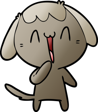 Bir insan tarafından çizilmiş şirin bir çizgi film köpeği.