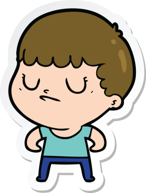 Bir insan tarafından çizilmiş huysuz bir çocuğun çıkartması.