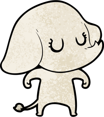 Bir insan tarafından çizilmiş şirin bir fil.