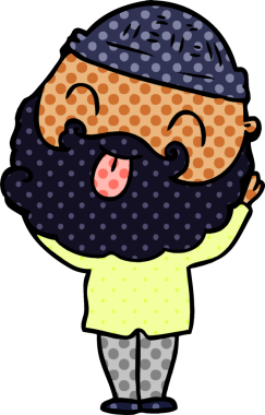 Bir insan tarafından çizilmiş sakallı bir adam.