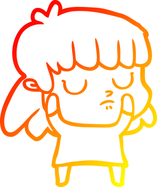 Bir insan tarafından çizilmiş bir çizgi film karakterinin sıcak çizgi çizimi