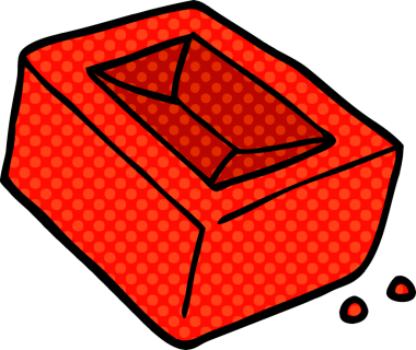 Bir insan tarafından çizilmiş kırmızı bir tuğla karalaması.