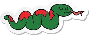 Bir insan tarafından çizilmiş çizgi film yılanının çıkartması.