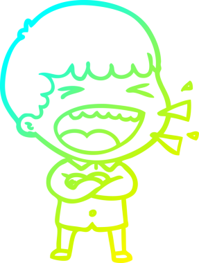 Bir insan tarafından çizilmiş gülen adamın soğuk çizgi çizimi.