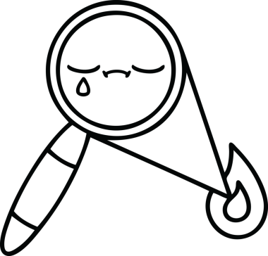 Bir insan tarafından çizilmiş bir büyüteç çizgi çizimi