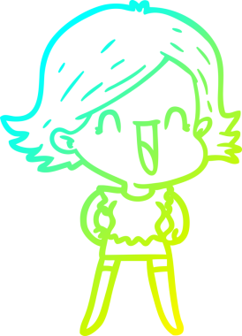 Bir insan tarafından çizilmiş mutlu bir karikatür çizimi.