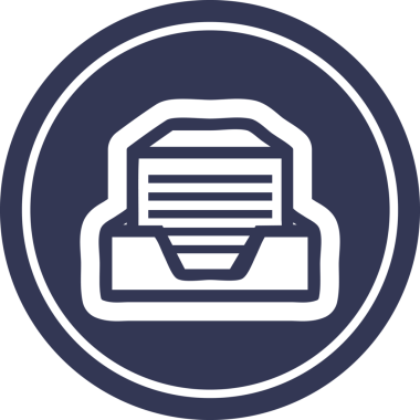 ofis kağıdı yığını bir insan tarafından çizilmiş dairesel simge sembolü