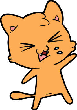 Bir insan tarafından çizilmiş kedi tıslaması.