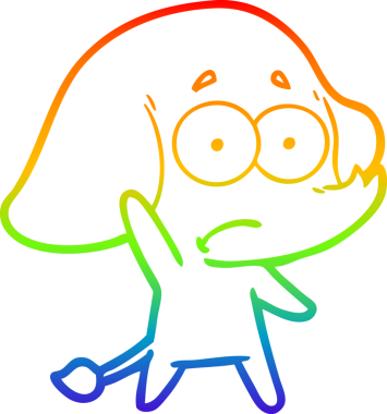 gökkuşağı gradyan çizgi çizimi bir insan tarafından çizilmiş belirsiz bir fil