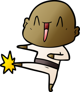 Bir insan tarafından çizilmiş mutlu, kel adam.