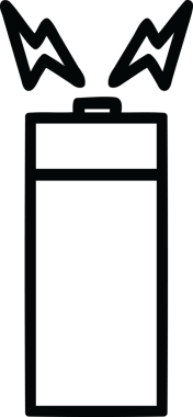 bir insan tarafından çizilmiş pil simgesi