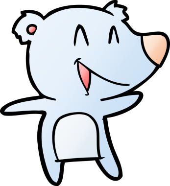 Bir insan tarafından çizilmiş gülen ayı çizgi filmi.