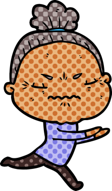 Çizgi film bir insan tarafından çizilmiş yaşlı bir kadın tarafından rahatsız edildi.