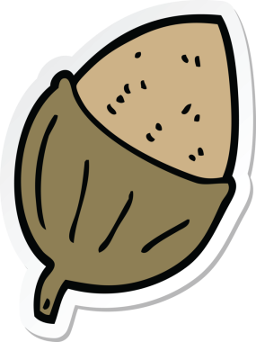 Bir insan tarafından çizilmiş bir palamut çıkartması.