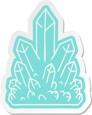 Bir insan tarafından çizilmiş kristal mücevher çıkartması.