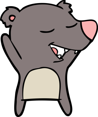 Bir insan tarafından çizilmiş çizgi film ayısı.