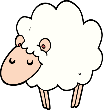 bir insan tarafından çizilmiş koyun çizgi filmi