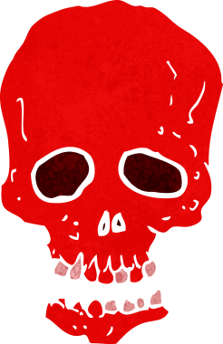 Bir insan tarafından çizilmiş kafatası.