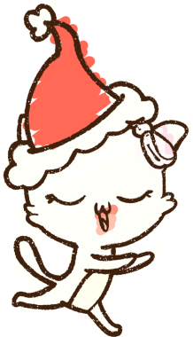 Bir insan tarafından çizilen Noel Kedisi Tebeşiri