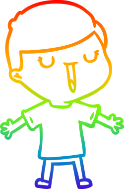 gökkuşağı gradyan çizgi çizimi bir insan tarafından çizilmiş mutlu bir çocuk