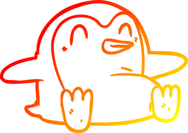 Bir insan tarafından çizilmiş bir penguen karikatürü.