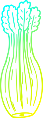 Bir insan tarafından çizilen sebze karikatürünün soğuk gradyan çizimi