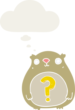 Düşünce baloncuğu olan bir çizgi film meraklısı ayı insan tarafından çizilmiş.