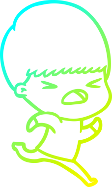 Bir insan tarafından çizilen bir çizgi filmin soğuk gradyan çizimi.