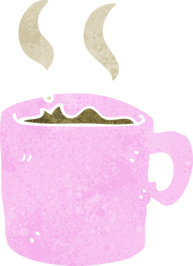 Bir insan tarafından çizilmiş kahve fincanı.