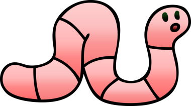 bir insan tarafından çizilmiş gölgeli solucanlı bir çizgi film.