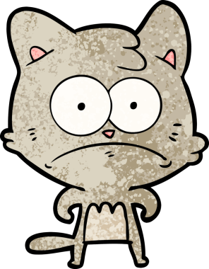 bir insan tarafından çizilmiş sinirli bir kedi.