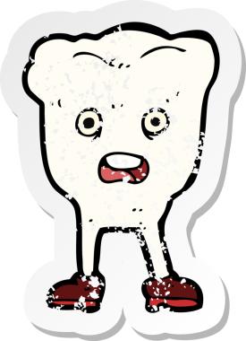 Bir insan tarafından çizilmiş bir karikatür dişinin gerilimli çıkartması.