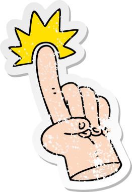 Bir insan tarafından çizilmiş garip bir el çiziminin sıkıntılı çıkartması.